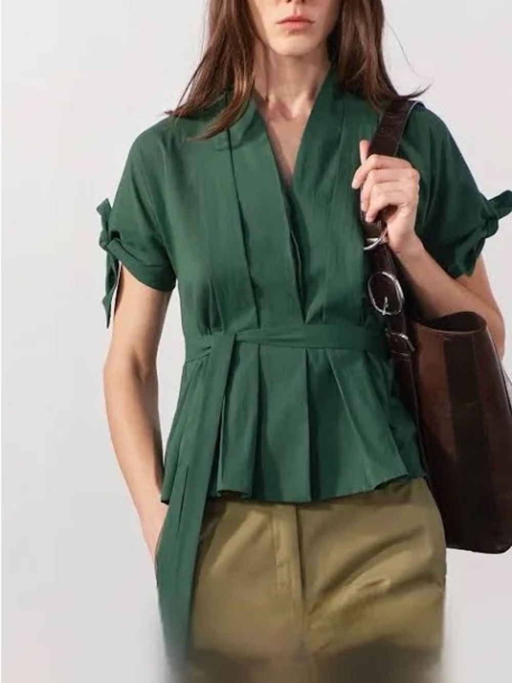 Zara Emerald Green Wrap Tunic with Belt